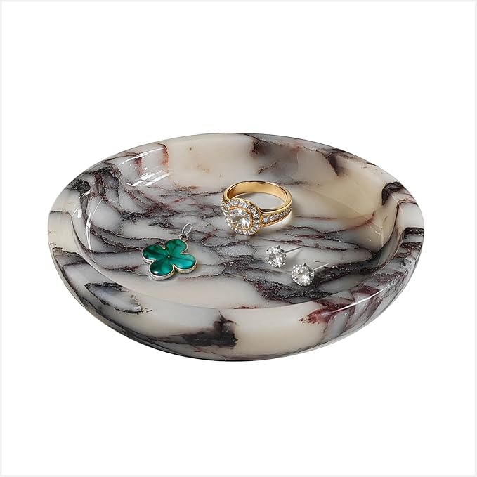 Jewelry Tray,5.5"x5.5" Marble Jewelry Tray for Entryway Table,Countertop Bathroom, Kitchen Dresser,Marble Tray,Waiting for Storage of Small Trinket,Home Decor Organizer