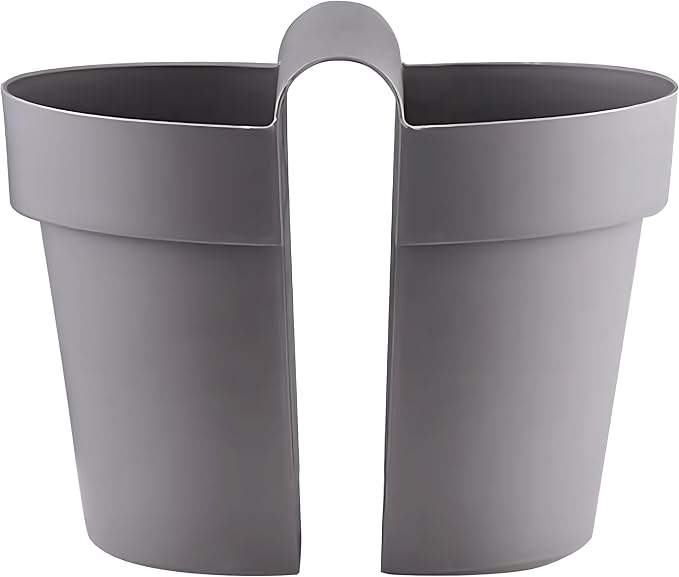 Double-Sided Rail Planter Hanging Window Flower Box with Drainage Holes, Wall Hanging Baskets for Balcony Patio Outdoor
