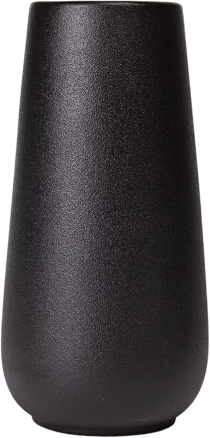 12 Inch Tall Premium Quality Ceramic Vase | Flower Vase for Home Decor | Farmhouse Decor, Desk Decor, Modern Decor, Aesthetic Room Decor, Black Vase for Bohemian Decor, Pampas Vase, Black