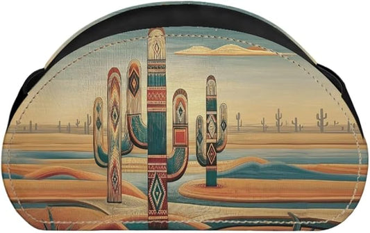 Tribal Vintage Cactus TV Remote Holder with 5 Compartments, Office Desk Organizers,Nightstand Caddy, Storage for Media Players/Eyeglasses/Cosmetic Brushs Desktop Caddy
