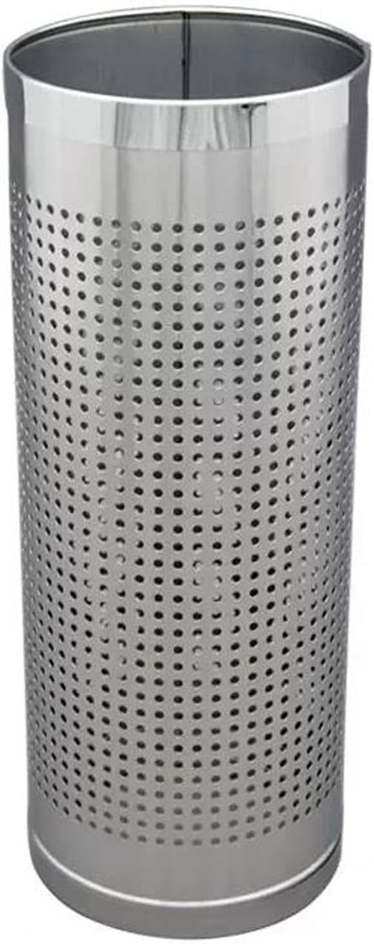 Entrance Free-Standing Umbrella Stand Metal Round Umbrella Stand Rack, Freestanding Umbrella Bins Bucket Cane Holder for Umbrella, Cane, Walking Stick Long Umbrella Cane Stand (Color : Silver)