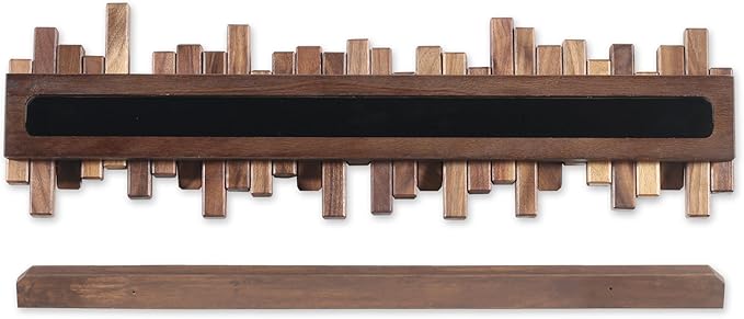Wooden Coat Rack Wall Mounted Sticks Multi Rack Solid Handmade Natural Walnut Wood Artwork with 7 Flip-Down Unique Modern Hooks for Coats Bag Hat Umbrella