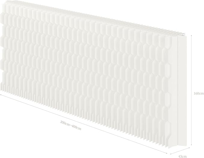 Double Sided Room Divider, Folding Privacy Screen with 2 Different Patterns, Retractable Decorative Paper Partition Wall for Salon Home Studio Office Rest Area