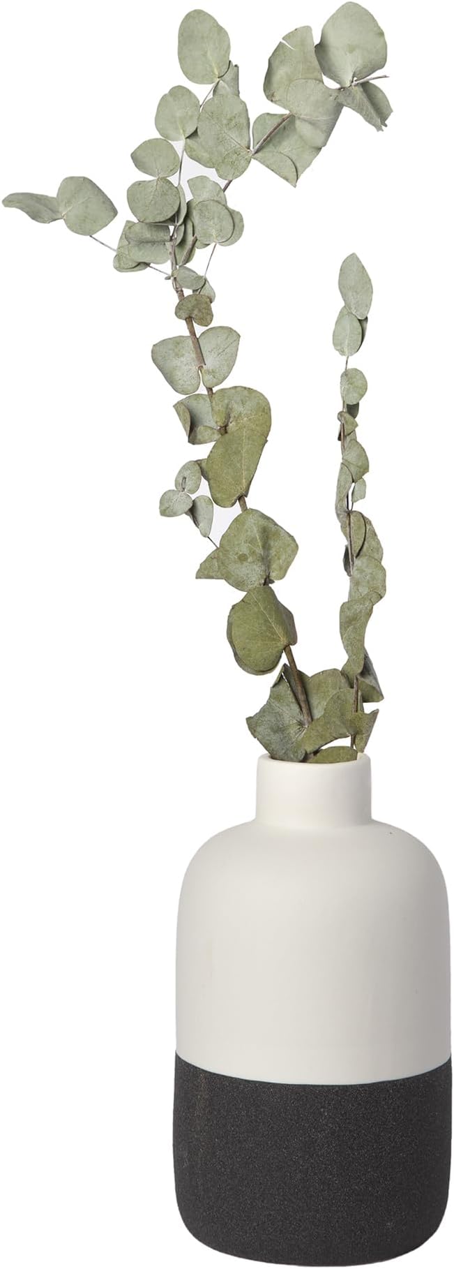 Ceramic Vase - Modern Farmhouse Decorative Vases for Home Decor Accents - Minimalist Aesthetic Flower Vases for Centerpieces, Living Room, Table, Shelf, & Office (Black & White)