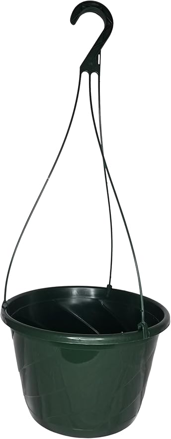 10" Diameter Contempo Swirl Hanging Basket, Green or White, by Landmark Plastics (25, greenq)