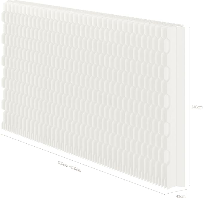 Double Sided Room Divider, Folding Privacy Screen with 2 Different Patterns, Retractable Decorative Paper Partition Wall for Salon Home Studio Office Rest Area