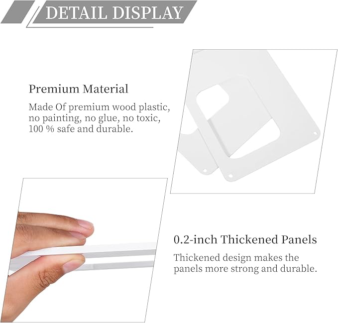 ANMINY 12 PCS Hanging Room Divider Decorative Thick Wall Privacy Screen Panels Set Modern Geometric Pattern Hollow Out Design for Bedroom Living Dining Room Kitchen Office Restaurant Decor - White