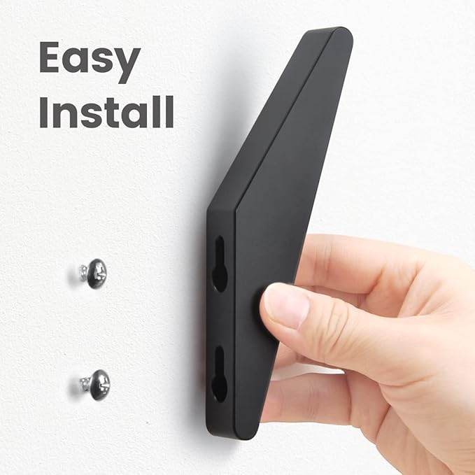 COCOYA 4Pack Metal Wall Hooks, Minimalist Coat Hooks Matte Black Simple Modern Easy Install Wall Mount Heavy Duty Aluminum Mid Century Entryway Bathroom, for Hanging Hat Purses Backpack Towel