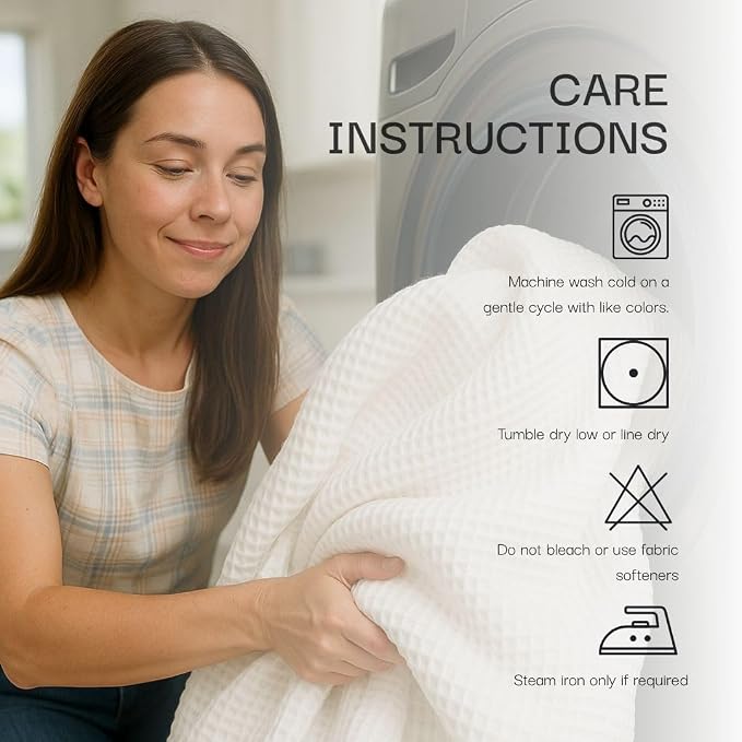 Salt Earth GOTS Certified 100% Organic Cotton Throw Blanket, 60" X 80" Waffle Blankets & Throws for Bed, Throw Blanket for Couch,Modern and Cozy Blanket,All Seasons Waffle Blanket, Soft Blanket(Navy)