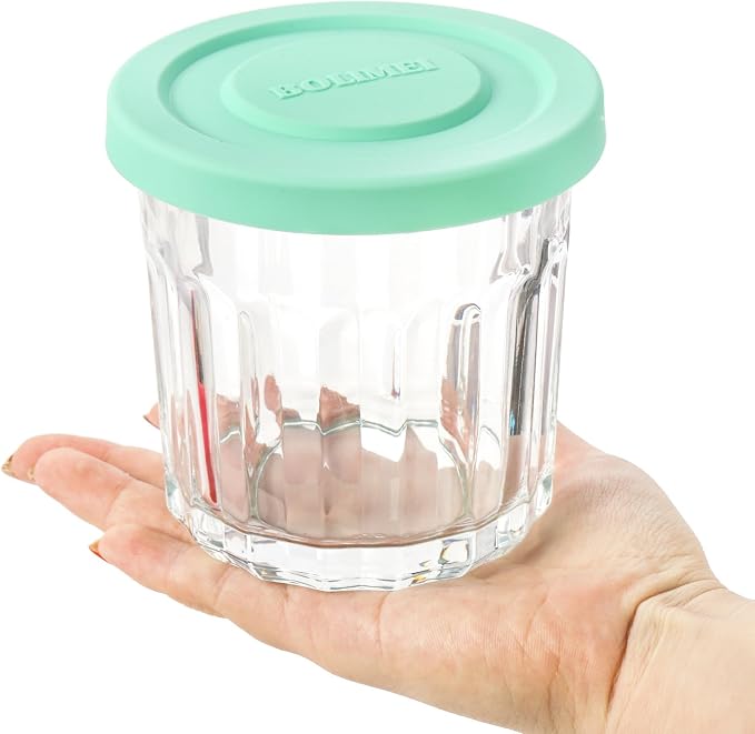 Coloch 4 Pack 13Oz Working Glass Jar with Leakage Proof Lid, 400ml French Jelly Jar Clear Storage Jar for Jam, Jelly, Sauces, Overnight Oat Cup All-purpose Glass Drinking Cup for Juice, Coffee, Yogurt