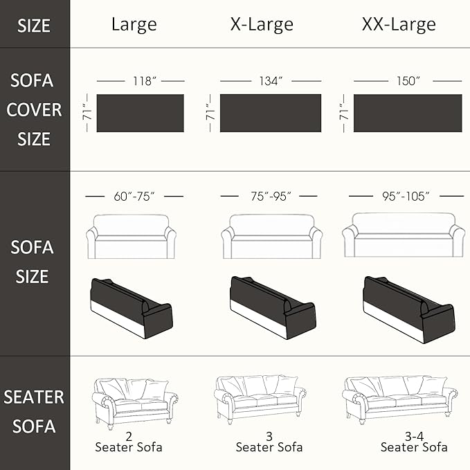 VClife Bohemian Sofa Covers Chenille Couch Cover for Sectional Couch, Soft Non Slip Couch Covers for 3 Cushion Sofa Breathable Sofa Furniture Protector Slip Cover for Couch, Pumpkin, 71"X150"