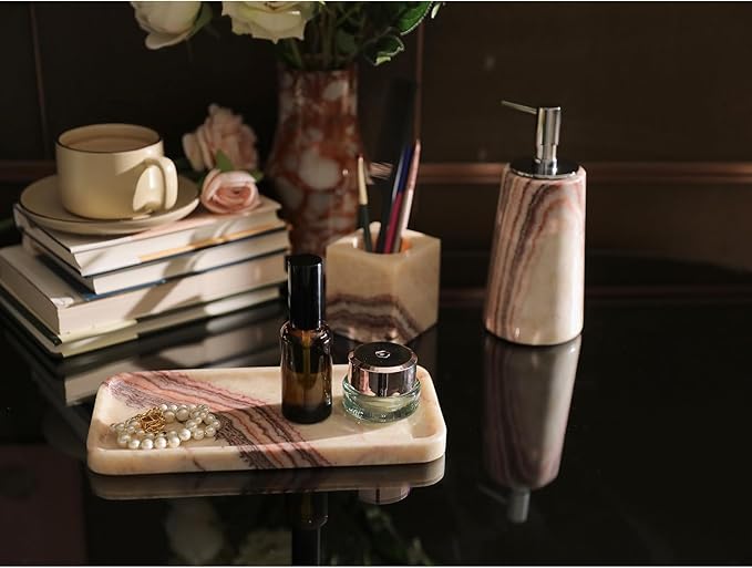 Natural Marble Jewelry Tray, Key Tray For Entryway Table, Jewelry Dish Trinket Tray for Home Décor, Ring Holder for Women Gift