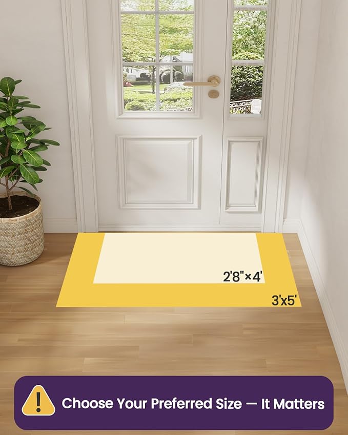 DEXI Door Mat for Entrance 36x60, Non Slip Entry Doormats for Inside House, Low Profile Entryway Doormat, Dirt Trapper Front Door Mats for Patio Porch, Beige