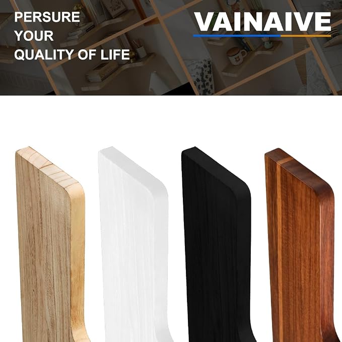 Floating Corner Shelves, Wall Shelf Set of 5, Shelves for Wall Storage, Solid Wood Shelves for Storage, Wall Mount Wooden Display Shelf for Bathroom Bedroom Kitchen Garage (Light 5 Pcs)