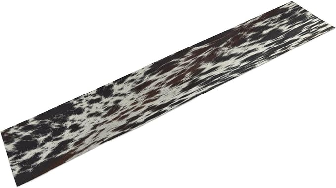 Cow Print Table Runner,Farmhouse Western White Black Cowhide Pattern Table Runner for Coffee Table Dining Room Table Bedroom Party Holiday Decor 13x72inch