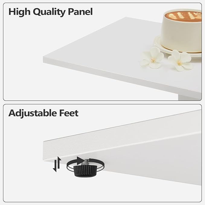 MAHANCRIS End Table with Charging Station, C-Shaped Narrow Side Table with LED Light, White Nightstand with Storage, Narrow Bedside Table for Small Spaces, End Tables Living Room, Bedroom, ETWT18E01Z
