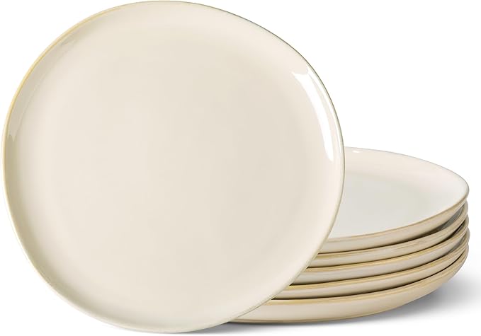 AmorArc Ceramic Plates Set of 6,8.5 Inch Handmade Reactive Glaze Stoneware Plates set for Dessert,Salad,Appetizer,Small Dinner Plates,Microwave & Dishwasher Safe,Scratch Resistant