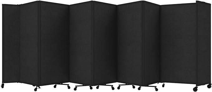 Versare Room Divider 360 Portable Wall Partition | Folding Panels | Large Freestanding Divider | Locking Wheels | Temporary Room Separator