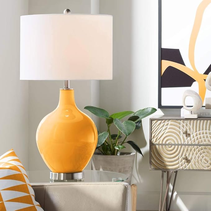 Color + Plus OVO 28 1/2" High Carnival Orange Glass Table Lamp