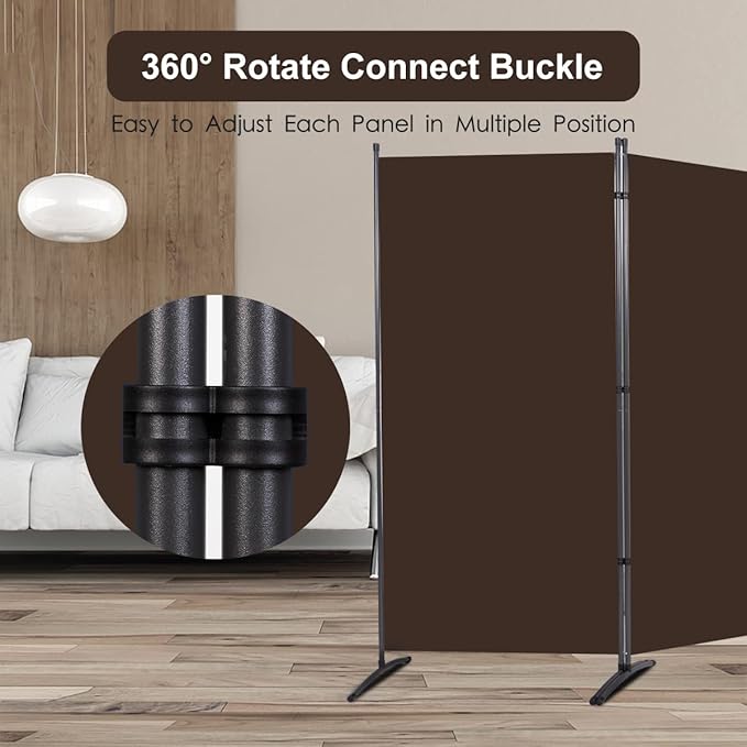 YASRKML Room Divider Folding Privacy Screens, Portable Room Divider Panel 3 Panel Partition Room Dividers Screen, Freestanding Room Partitions and Dividers Fabric Dividers for Room Separation, Brown