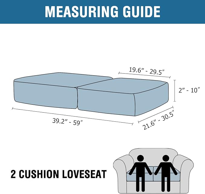 H.VERSAILTEX Velvet Stretch Couch Cushion Cover Plush Cushion Slipcover for Chair Loveseat Sofa Cushion Furniture Protector Seat Cushion Sofa Cover (2 Piece Medium Sofa Cushion Covers, Navy)