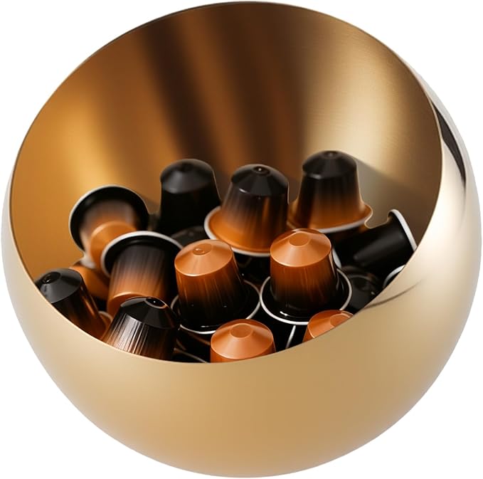 Coffee Pod Holder, Large Capacity Stainless Steel Storage Rack for Coffee & Espresso Pods - Countertop Coffee Bar Accessories (Gold Without Base, Large)