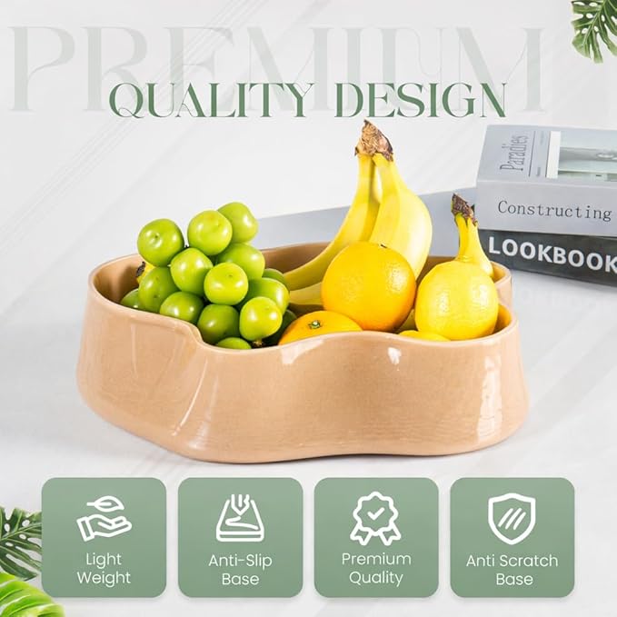 Modern Glass Decorative Bowl for Kitchen & Home Decor – Handmade Unique Design Key Bowl for Entryway Table, Living Room, Premium Candy Bowl, Fruit Bowl for Kitchen Counter