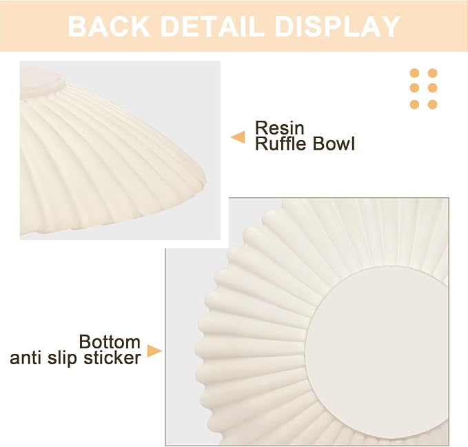 Beige Small Decorative Bowl for Home - Stylish Purse/Key Bowls for Entryway Table - Coffee Table Bowl - Artificial Resin Centerpiece Bowls