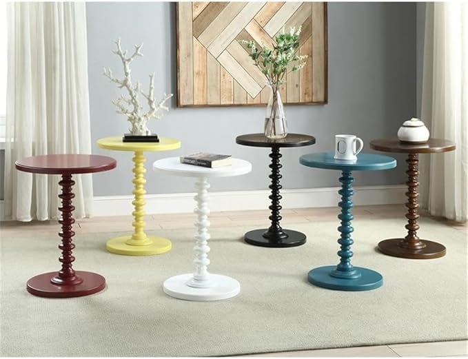WILLIAMSPACE Round Pedestal Table Wood Side Table, Accent Martini Table Drink Table Coffee Tea End Table for Small Spaces Living Room Bedroom Patio, 17" x 17" x 22"H (Black)