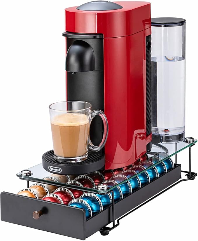Vertuo Capsule Holder Drawer for Nespresso With Glass (Class-30 Pods)