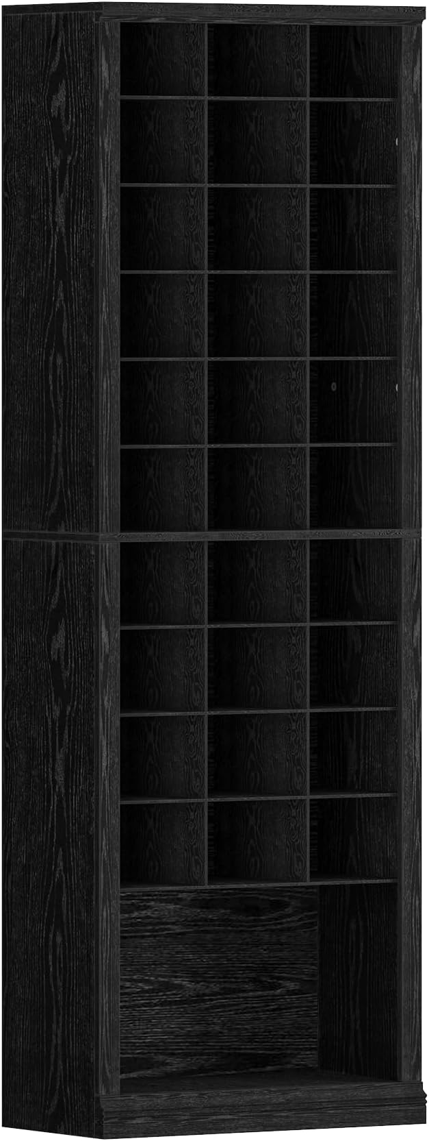 Hzuaneri 11 Tiers Shoe Storage Cabinet, Tall Shoes Cabinet with Cubby, Freestanding Wooden Shoe Organizer, 30-33 Pairs, Shoes Cubby Organizer for Entryway, Bedroom, Black SR02004X