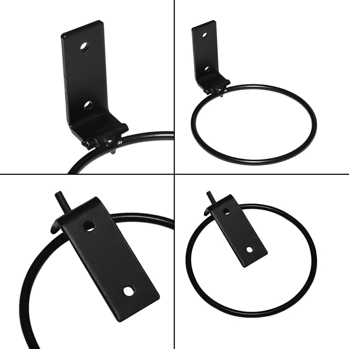 2 Pack Wall Mounted Plant Holder,Plant Pot Holder,Hanger Heavy Duty Flower Pot Ring for Outside,Foldable Wall Plant Holder,4 Inch(Black)