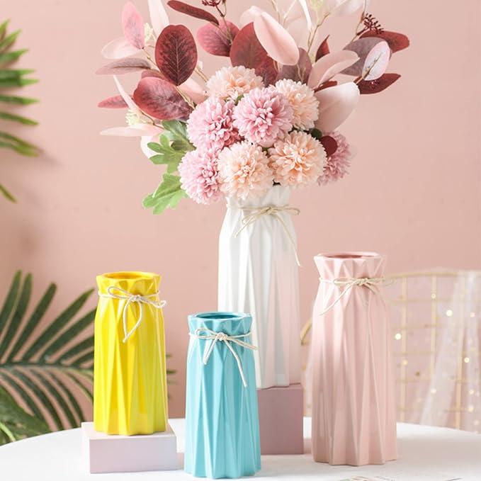 Disoza Ceramic Flower Vase Modern Home Decor Vases for Centerpieces Blue Minimalist Farmhouse 9.5" H x 3.9" W Cute Decorative Vases Flowers Tulip Pampas Grass Vase for Table Bathroom Shelf