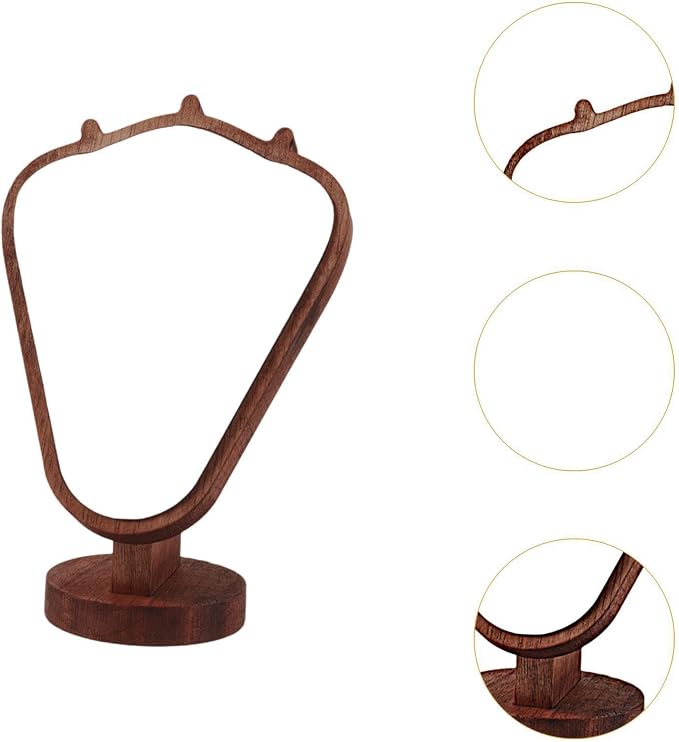 Jewelry Display Stand Walnut Necklace Bust Portrait Frame Counter Window Jewelry Display Props Jewelry Store Pendant Jewelry Racks Wall Mounted Jewelry Rack (WHITE)