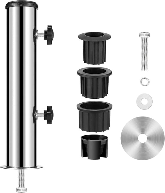 Universal Granite Umbrella Stand Tube Outdoor, Stone Umbrella Stainless Steel Tube Base for Outside, Heavy Duty Marble Flag Pole Stake Holder, Table Umbrella Tube Bracket,DIY Metal Tube Umbrella Mount