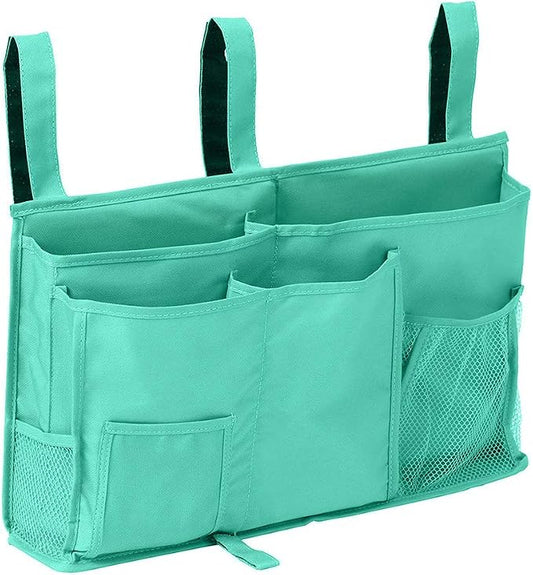 Sugaroom Bedside Storage Caddy, Bunk Bed Organizer Bed Storage Pocket Bedside Organizer Hanging Bed Storage Caddy for College Dorm Room, Hospital Bed Rails, Baby Bed, Camp (Green)