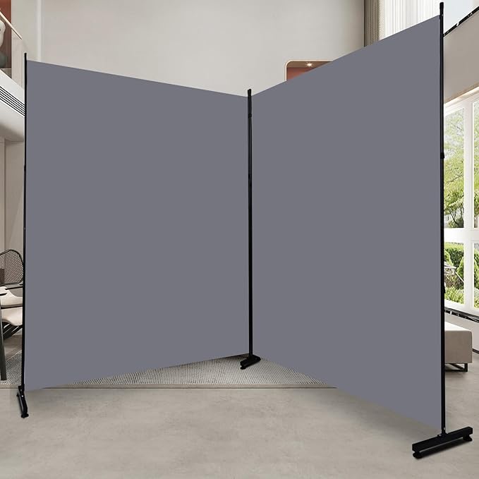 Room Divider 6FT 2 Panel Privacy Screen, 142'' Wide Fabric Indoor Room Divider Wall Divider for Room Separation, Portable Room Partitions and Dividers Freestanding Temporary Wall Room Separators