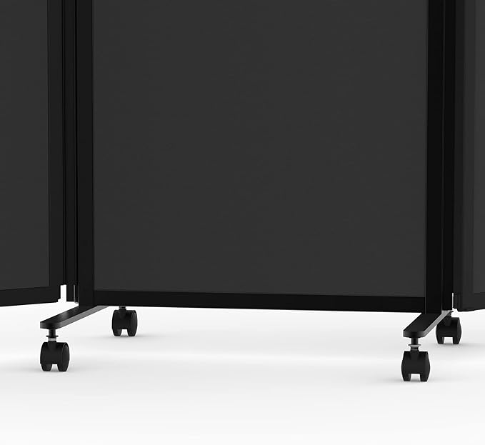 Stand Up Desk Store ReFocus Three-Panel Trifold Acoustic Fabric Room Divider Partition Privacy Screen (Anthracite Gray PET, 71” x 65")
