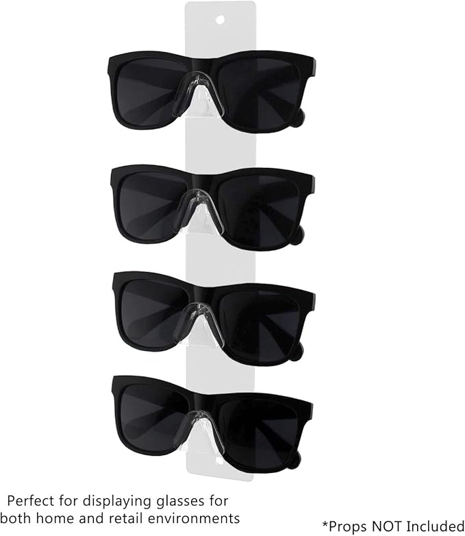 Marketing Holders 6 Pack Sunglasses Holder 4 Pair Wall Mount With Hardware Fashion Retailers Airport Gift Shops Bookstores Pharmacies Supermarkets Convenience Stores Low Maintenance White Acrylic