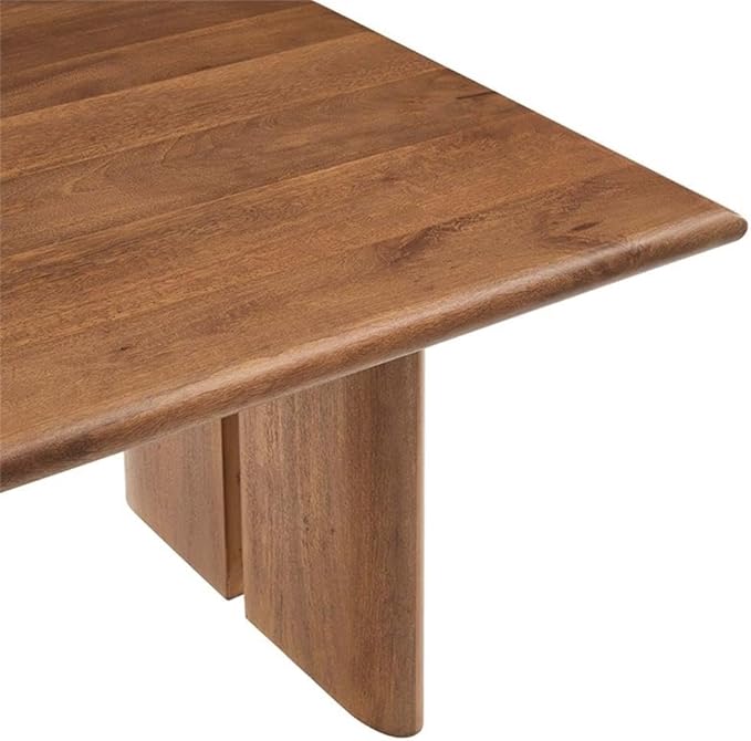Modway Amistad 44" Rectangular Solid Wood Modern Farmhouse Coffee Table in Walnut