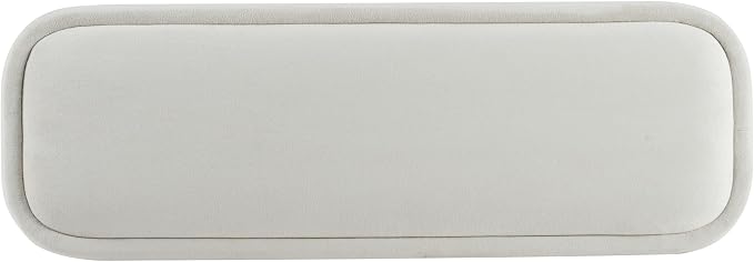 Christopher Knight Home Damas Fabric Upholstered Dining Bench, Wooden Entryway Bench, Long Sofa Footstool for Living Room, Bedroom End of Bed Bench, Milky White+Walnut