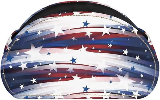 Remote Control Holder with 5 Compartments, USA Flag Print Office Desk Organizers - TV Stand Decor/Bedside Table Accessory Remote Caddy, Storage for Jewelry/Glasses