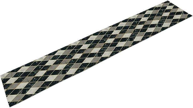 Marble Table Runner,White Grey Black Gold Geometric Diagonal Marble Pattern Table Runner for Coffee Table Dining Room Table Bedroom Party Holiday Decor 13x108inch