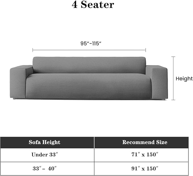 MEETSKY Oversized Couch Cover Sofa Covers Couch Covers for 3 Cushion Couch Sofa Pet Friendly, L Shaped Sectional Sofa Covers Washable Simply Put Sofa Throw Cover for Dogs, 91"x 150"，Dark Chocolate