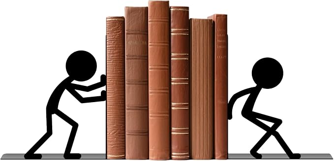 Metal Figurine Bookends People Bookends Decorative Cute Book Ends for Shelves Shelf Stoppers for Reading Decor Bookshelf Decor Home Office Desk Decor