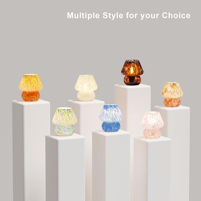 Dawnwake Mushroom Lamp Table Lamp for Bedroom,Small Desk Bedside Lamps for Living Room,Mushroom Decor Cute Mini Modern Mid Century Lamps for Night Stands,Aesthetic Home Living Room Decor(Blush Pink)
