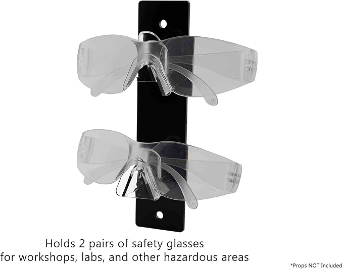 Marketing Holders 4 Pack Eyeglasses Holder Sunglasses Black Acrylic Back Clear Nose Wall Mount Glasses Display Rack with Hanging Hardware 2 Tier Bifocals Spectacles Eye Doctor Office
