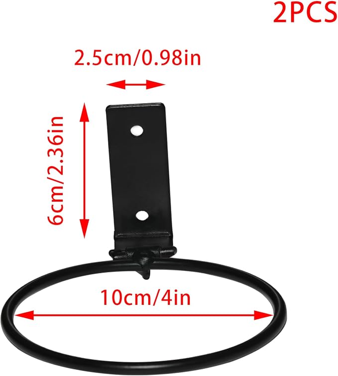 2 Pack Wall Mounted Plant Holder,Plant Pot Holder,Hanger Heavy Duty Flower Pot Ring for Outside,Foldable Wall Plant Holder,4 Inch(Black)