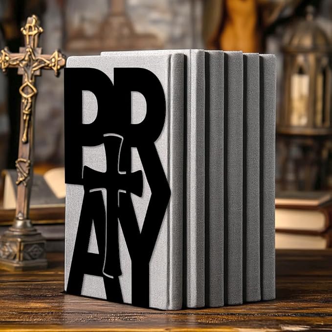 Peacoblue Metal Bookends for Shelves, Modern Decorative Heavy Duty Study Book Support Stoppers for Office, Desk, Shelf, Room 5.3"x4.3"x7.9" Cast Iron Simple Tall Bookends, 1 Pair (Read)
