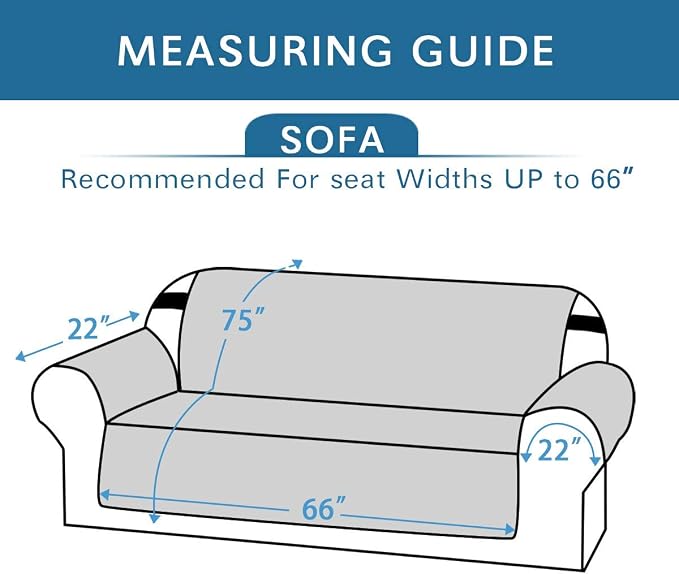 H.VERSAILTEX Reversible Couch Cover Sofa Cover Water Resistant Furniture Protector for Dogs Non Slip Couch Cover with Elastic Strap Machine Washable Sofa Slipcover Seat Width to 66"(Sofa, Navy/Beige)